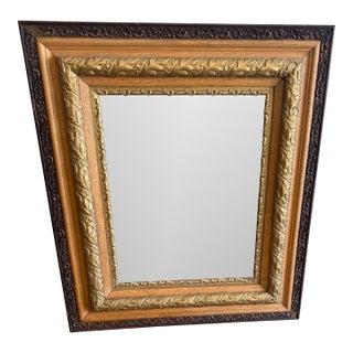 Genuine 19th C. Antique French Country Mirror - Hand-Carved Cream Open Scrollwork Wall Mirror For Sale