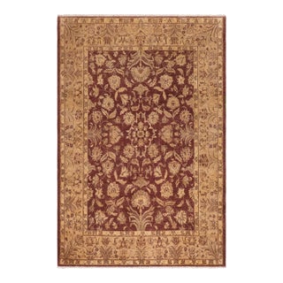 Shabby Chic Ziegler Brown Tan Hand-Knotted Wool Rug - 8'2'' X 9'9'' For Sale