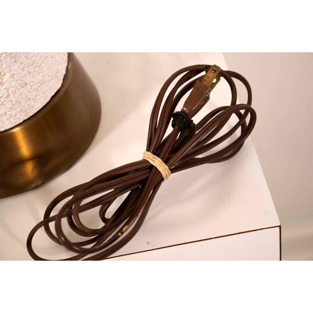 Waved Textured Ceramic Lamps Mid Century Modern - A Pair For Sale - Image 4 of 8