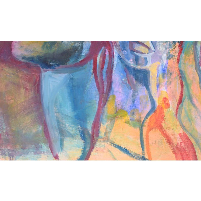 Fauvist Dual Portrait in Acrylic on Paper by Virginia J Hughins For Sale - Image 4 of 5