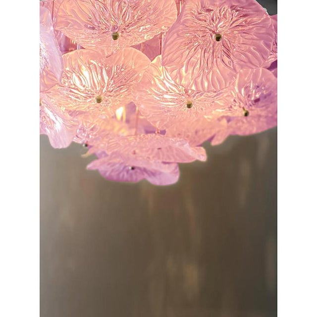 Floreal Pink Murano Glass Flush Mount by Simoeng For Sale - Image 4 of 7