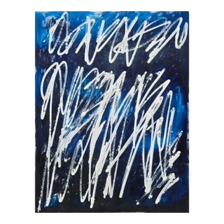 Writings No. 6 — Abstract Original Oil Painting Inspired by Cy Twombly For Sale