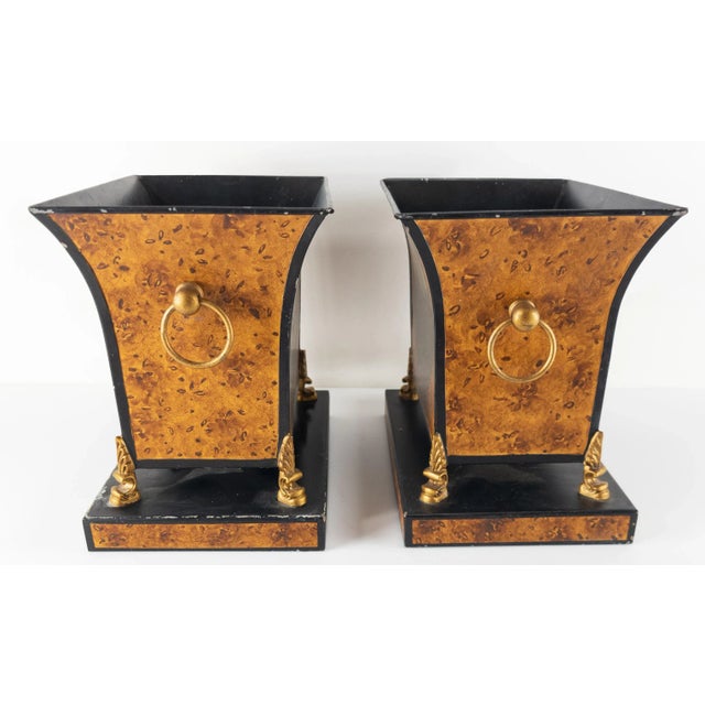 Late 20th Century Contemporary Tole Painted Planters For Sale - Image 4 of 10