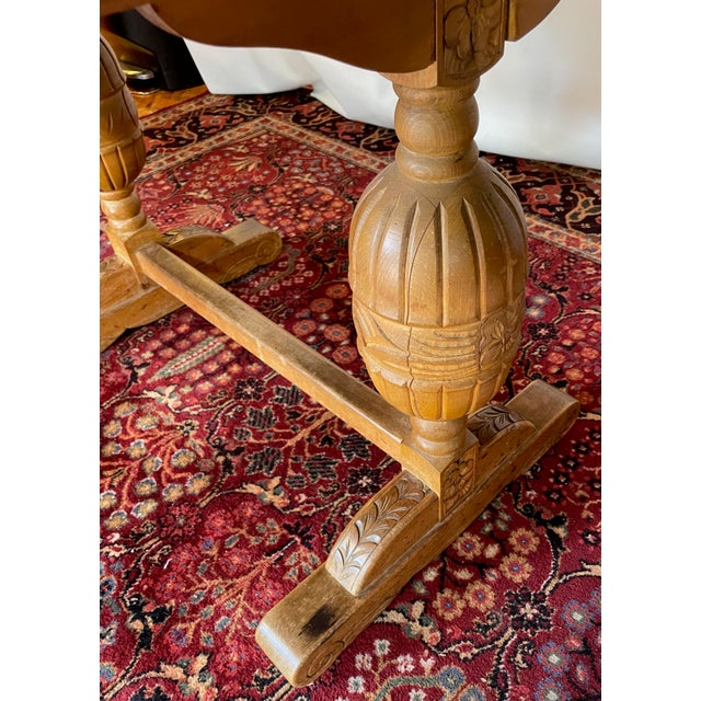 Brown 1850s Antique English Country Oak Draw-Leaf Refectory Table - For Sale - Image 8 of 9