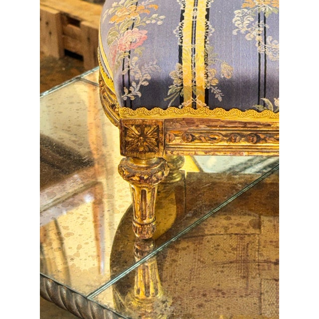 French French Louis XVI Giltwood Ottoman For Sale - Image 3 of 6
