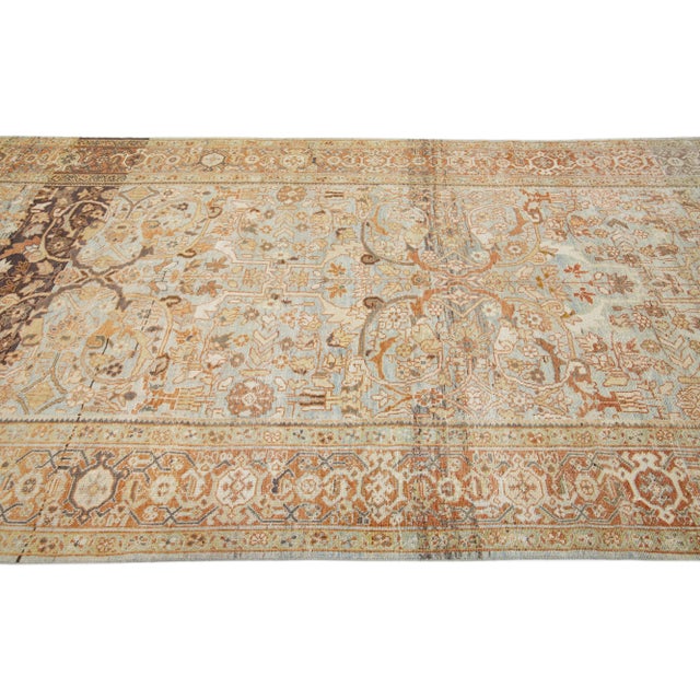 1930s 1930s Blue 1930s Persian Mahal Gallery Wool Rug With Allover Pattern For Sale - Image 5 of 7