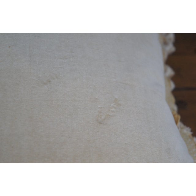 Textile Mid 20th Century Silk Down Filled Morning Glory Floral Embroidered Tassel Lumbar Throw Pillow For Sale - Image 7 of 10