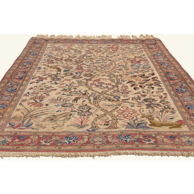 Neoclassical Vintage Persian Qum Rug, 04'06 X 06'10 For Sale - Image 3 of 10