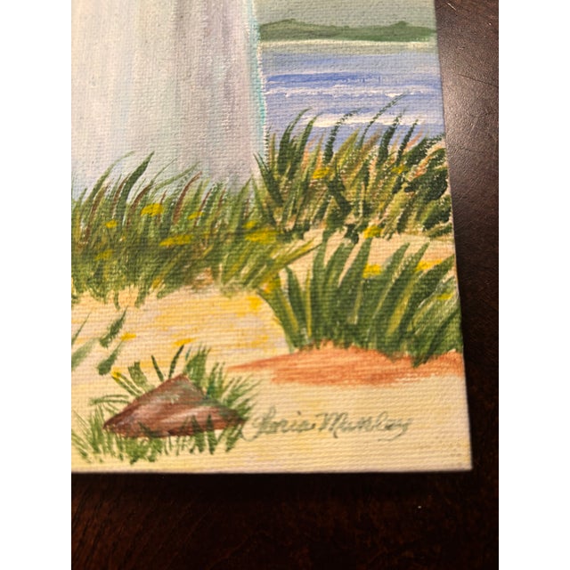 Original Coastal Lighthouse Painting on Canvas For Sale - Image 4 of 7