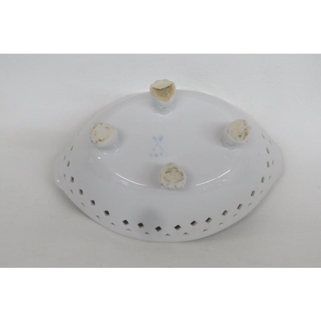Porzellanfabrik Kalk Pierced Floral Footed Oval Bowl Candy Dish 4593b For Sale - Image 9 of 13