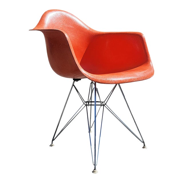 Mid-Century Modern Eames Dar Fiberglass Armchair For Sale