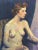 Textile Vintage Painting - Full Length Portrait - Seated Female Nude - Oil on Canvas - Mid 20th C. For Sale - Image 7 of 12