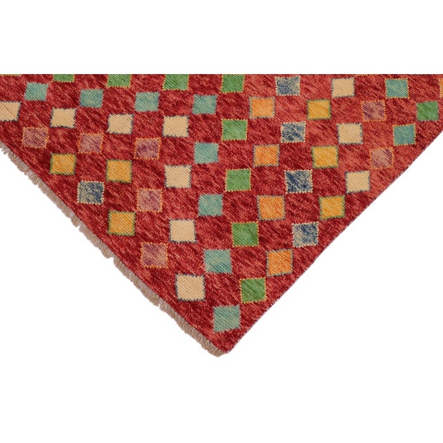 Eclectic Balochi Red/Blue Wool Rug - 3'3''x5'0'' For Sale - Image 4 of 11