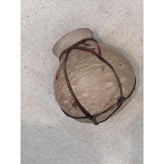 Vintage Tarahumara Terracotta Painted Pottery With Rawhide Binding For Sale - Image 4 of 12