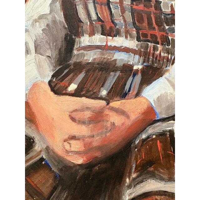 Modern Vintage Painting - Portrait of a Girl For Sale - Image 3 of 4