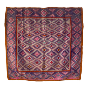 Late 20th Century Vintage Peruvian Andean Geometric Wool Textile With Chakana Motifs