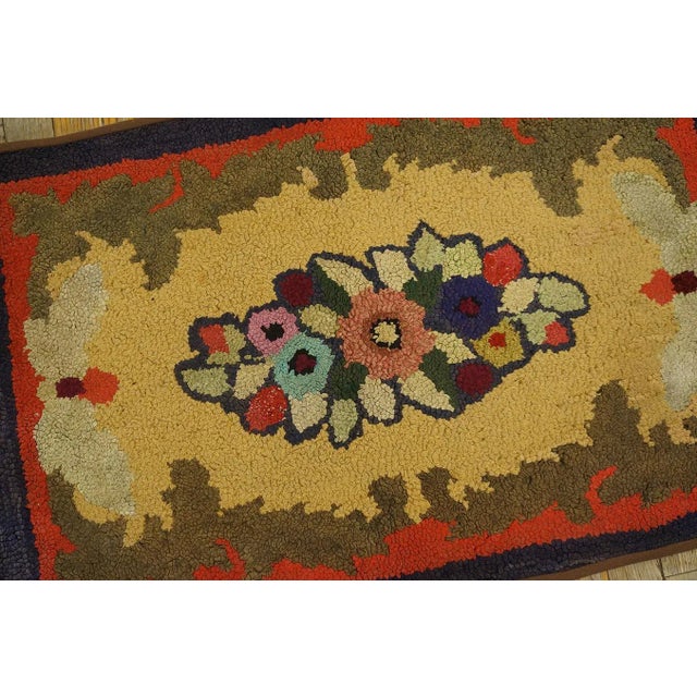 Outstanding Multi Color With Lovely Floral Design Antique American Hooked Rug For Sale - Image 11 of 11