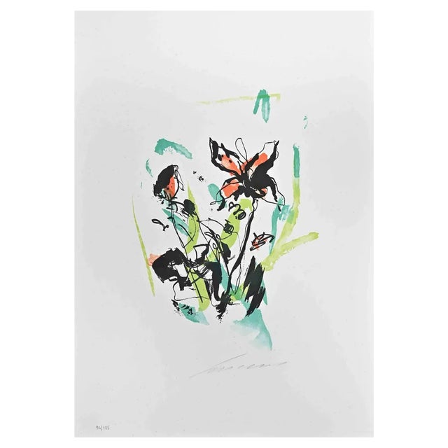 Ernesto Treccani, Flowers, 1973, Lithograph For Sale