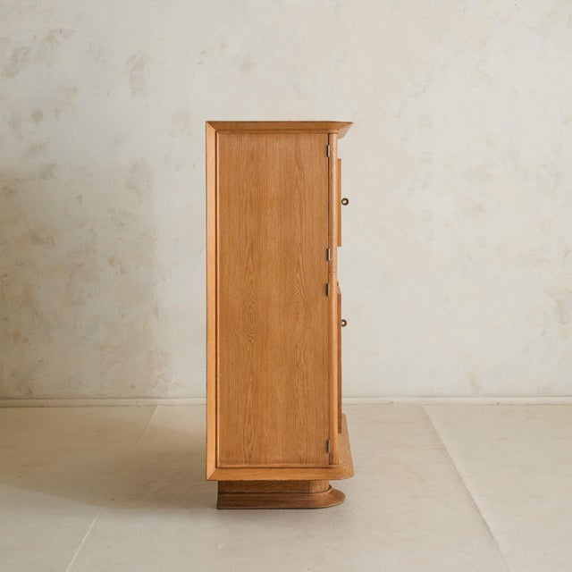 French Oak Bar Cabinet with Parquetry + Mirrored Interior, 1940s For Sale - Image 4 of 11