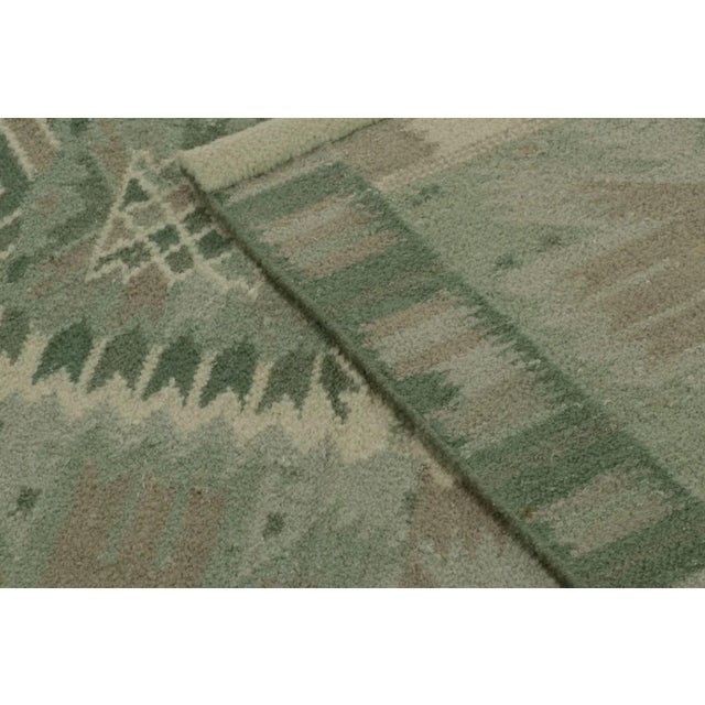 Rug & Kilim's Oversized Scandinavian Style Custom Rug in Exotic Yarn With Green Design For Sale - Image 10 of 10