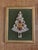 1970s large framed tree art made using costume jewelry on muted green velvet background in gold painted wood frame....