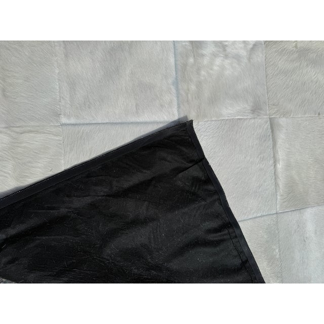 8ft Square Silver Gray Patchwork Hair on Hide Area Rug For Sale - Image 9 of 12
