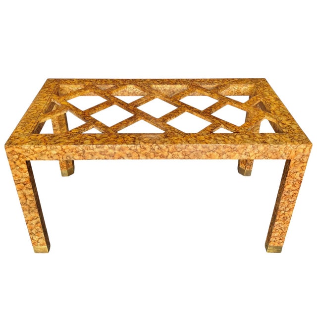 Henredon 1970s Faux Tortoiseshell Dining Table Base in Oil-Drop Lacquer by Henredon For Sale - Image 4 of 7