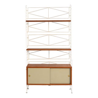 Freestanding Modular Bookcase in String Style, 1960s For Sale