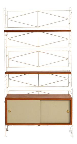 Freestanding Modular Bookcase in String Style, 1960s