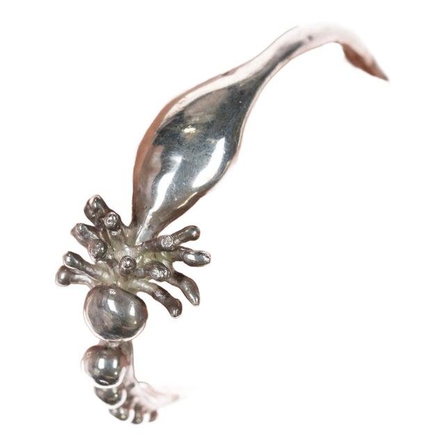 6.75" Carl Tasha (1943-2006) Brutalist Sterling Cuff Bracelet For Sale