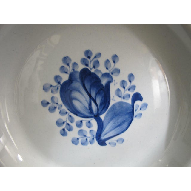 Royal Copenhagen 950 Aluminia Faience Tranquebar Blue 10" Soup Bowl 4pc Set For Sale In Portland, OR - Image 6 of 9