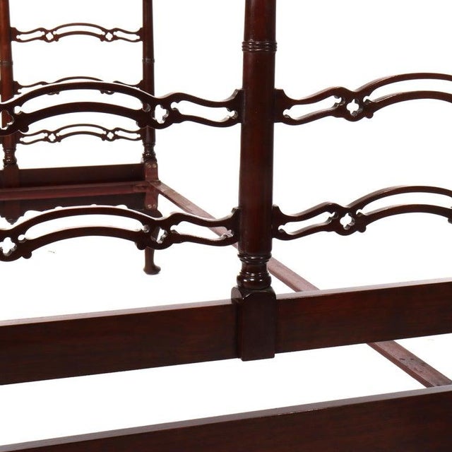 Vintage Mahogany Filigree Twin Bed C1940 For Sale - Image 10 of 10