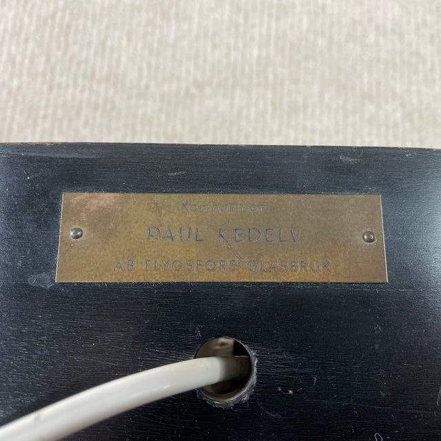 Glass Table Lamp by Paul Kedelv for Flygsfors Glasverk, Sweden, 1950s For Sale - Image 7 of 8