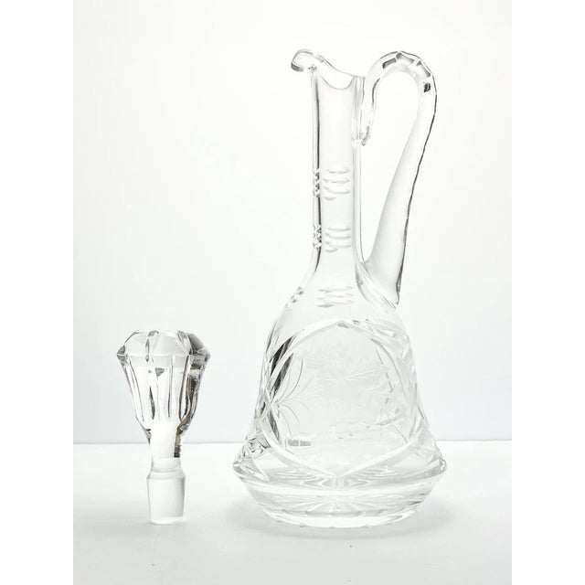 1970s Vintage Set of 4 Wine Spirits Liquor Crystal Decanter Set For Sale - Image 4 of 14