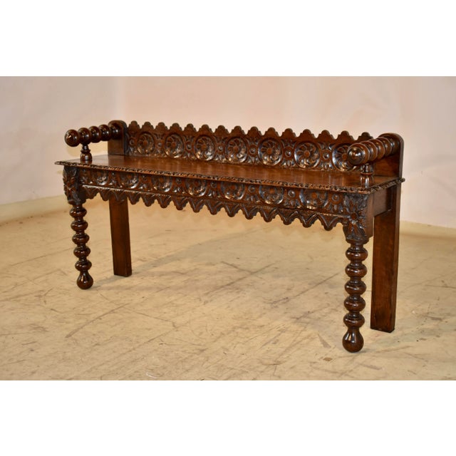 19th Century Carved Oak Window Seat For Sale In Greensboro - Image 6 of 9