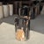 Stone Side Table in Black Petrified Wood with Beige Star Pattern For Sale - Image 7 of 18