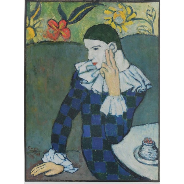 Pablo Picasso (1881-1973) Seated Harlequin Original color poster after the 1901 work Signed in the plate On poster paper,...
