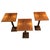 Brown Mid-20th Century Set of Three Walnut Wood Square Top Pedestal Tables For Sale - Image 8 of 18