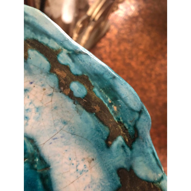 Mid 20th Century Mid 20th Century Ted DeGrazia Tucson Ceramic Turquoise Glaze Plate For Sale - Image 5 of 10