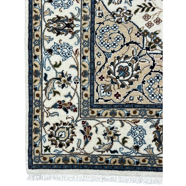 Vintage Persian Nain Wool Rug 5’1” X 8’11” For Sale In Washington DC - Image 6 of 6