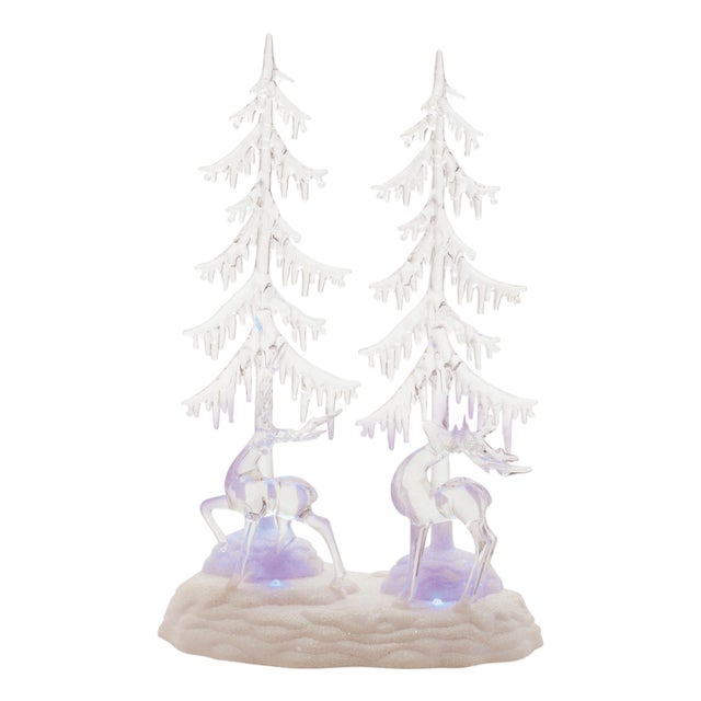 Multicolored LED Deer and Trees 15"H For Sale