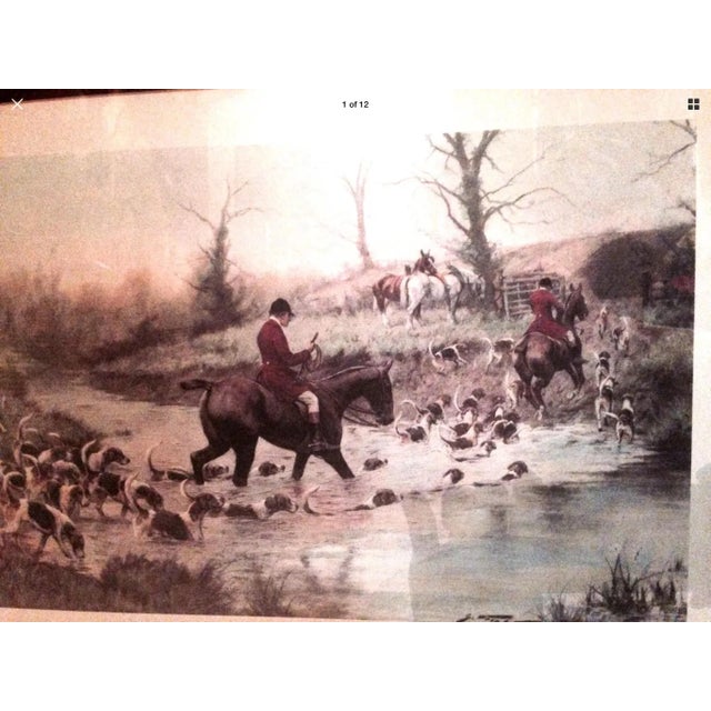 Victorian Print of Crossing the Ford by George Wright Framed/Signed For Sale - Image 3 of 5