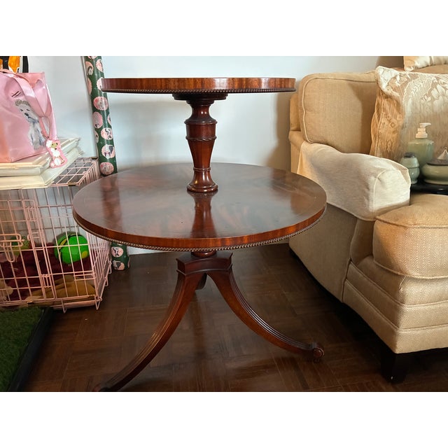 Vintage Solid Wood Two Tiered End Table For Sale - Image 15 of 17