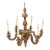 French Baroque Style 19th Century Carved Giltwood Six Light Chandelier For Sale