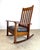 American Antique Stickley Brothers Mission Oak Arts & Crafts Rocking Chair New Leather Seat For Sale - Image 3 of 12