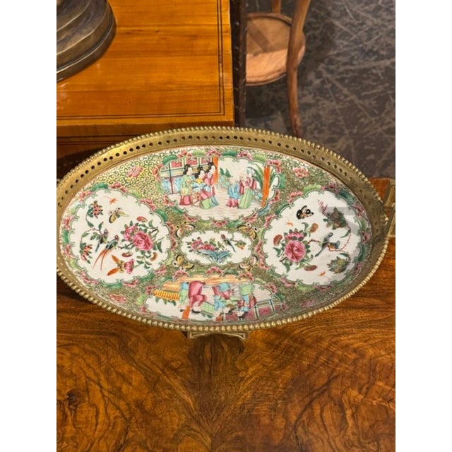 19th C. French Rose Medallion and Gilt Bronze Centerpiece For Sale - Image 4 of 7