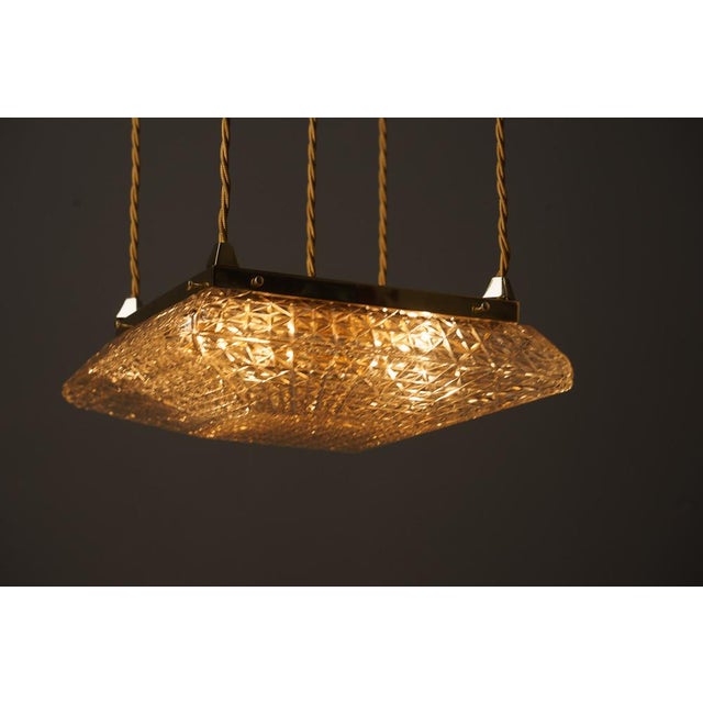 Art Deco Pendant with Cut Glass Shade, Vienna, Austria, 1920s For Sale - Image 11 of 18