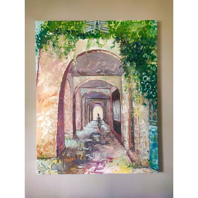 Linda Clerget, The Arcades, 2021 Oil on Canvas, in New conditions. Designed from 2000 Signed by Maker