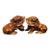 Pair of Vintage Boxwood Guardian Lion Carvings – 2.8" Foo Dog Hand Pieces For Sale