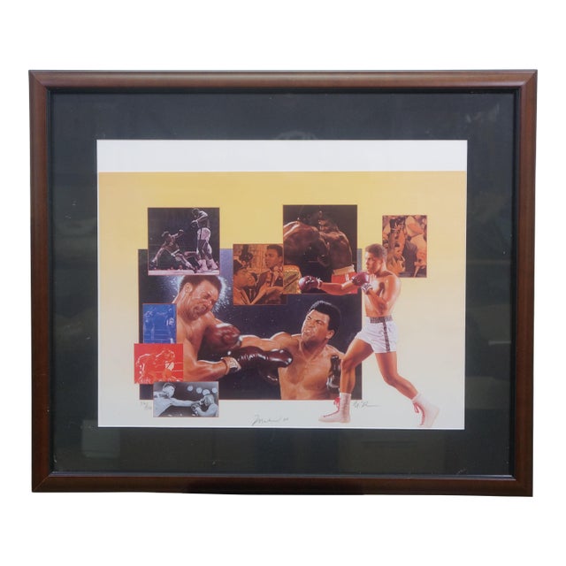 Late 20th Century Muhammad Ali Michael Elins Signed Limited Edition Boxing Collage 31" For Sale
